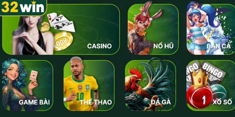 Điểm danh các trò chơi nổi bật có trên 32WIN